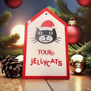Christmas Jellycat Style Custom Tag | Personalized 3D Printed Sign for Gifts, Birthdays, Christmas, Kids Collection, Multiple Sizes & Colors