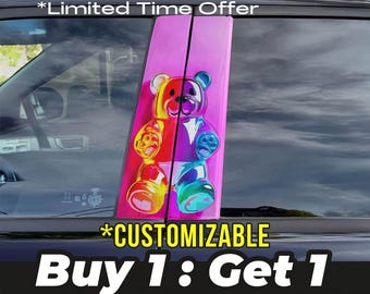 CandyLand Themed Car Pillar Decal Vinyl – Customizable AI Art
