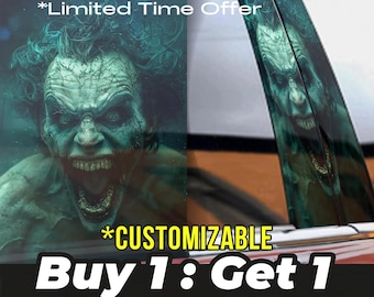 Joker & Harley Themed - Car Pillar Vinyl Decal – Auto Exterior Sticker