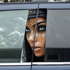 Desert Eyes - Customizable Car Livery Pillar Decal Sticker Wrap | Auto Exterior Side Door Pillar Panel Sticker Decal - Fits Any Vehicle