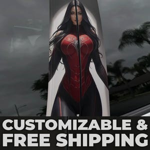 Sexy Spider (10) - Customizable Car Livery Pillar Decal Sticker Wrap | Auto Exterior Side Door Panel Sticker Decal - Fits Any Vehicle