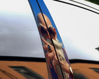 Master Roshi Themed - Car Pillar Vinyl – Customizable AI Art