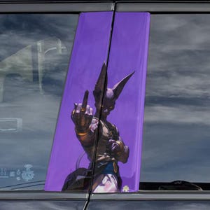 Fk You From Beerus (5) - Car Doors Livery Pillar Decal Sticker Wrap | Auto Exterior Side Door Pillar Panel Sticker Decal - Fits Any Vehicle