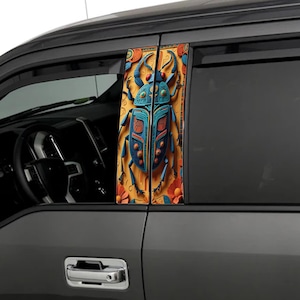 Paper Beetle - Customizable Car Livery Pillar Decal Sticker Wrap | Auto Exterior Side Door Pillar Panel Sticker Decal - Fits Any Vehicle