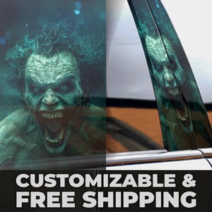 Warped Joker (15) - Customizable Car Livery Pillar Decal Sticker Wrap | Auto Exterior Side Door Panel Sticker Decal - Fits Any Vehicle