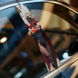 Super Woman (7) - Customizable Car Livery Pillar Decal Sticker Wrap | Auto Exterior Side Door Panel Sticker Decal - Fits Any Vehicle