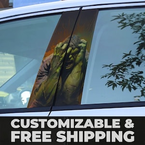 Green Machine (18) - Customizable Car Livery Pillar Decal Sticker Wrap | Auto Exterior Side Door Panel Sticker Decal - Fits Any Vehicle