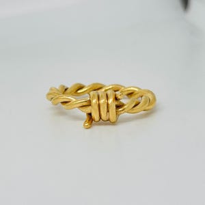 Gold Barbed Wire Ring, goth ring, Biker ring, Punk ring, Edgy ring, Oxidized silver ring, Minimalist ring, Men&#39;s ring, Unique Handmade ring