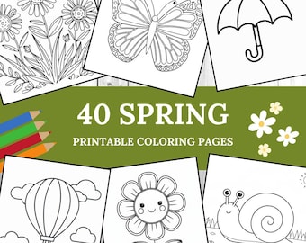 Livro de colorir de primavera - 40 páginas para imprimir - Download digital - PDF A4
