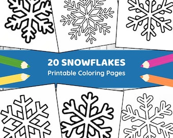Snowflake Coloring Pages for Kids - 20 Printable Sheets - Digital ...