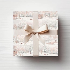 Central Park NYC in Winter Wrapping Paper Holiday Gift Wrap NYC Gift Wrap Whimsical Christmas Gift Wrap Christmas Wrapping Paper