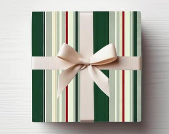 Traditional Christmas French Stripe Wrapping Paper Roll Holiday Gift Wrap Holiday Striped Gift Wrap Old Money Aesthetic Christmas Gift Wrap