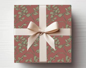 Art Nouveau Trailing Vines Wrapping Paper: Vintage Botanical Print