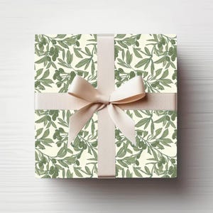 Olive Branch Wrapping Paper, Art Nouveau Vintage Style, All Occasion Wrapping Paper Rolls {Wedding, Birthday, Housewarming, Christmas}