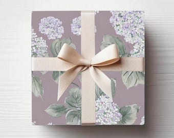 Hydrangea Floral Wrapping Paper: Elegant Gift Wrap Roll