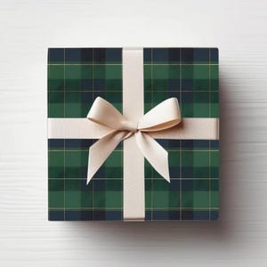 Rotolo di carta da regalo a quadri blu navy Blackwatch, carta da regalo per le feste, carta da regalo di Natale, carta da regalo per la laurea, regalo per lo sposo