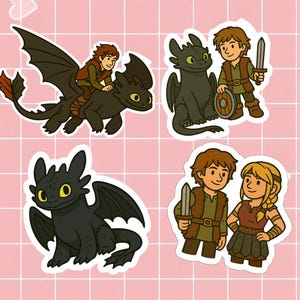 Ohnezahn Drachen Aufkleber für Drachenliebhaber Geschenk | Drachenzähmen leicht gemacht Film Abziehbilder | Süßer Ohnezahn Vinyl Sticker für Laptop & mehr