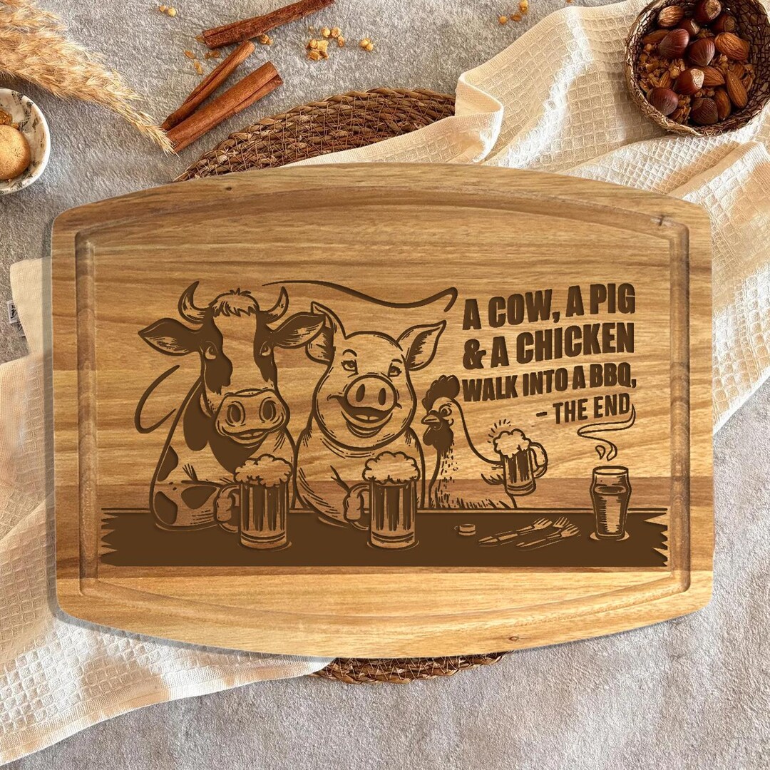 Personalized Funny Acacia Cutting Board - Custom Engraved Chopping ...