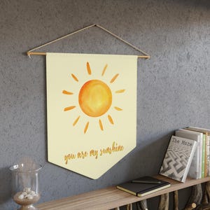 Sunshine Pennant Wall Hanging, You Are My Sunshine Banner, Bohemian Decor, Kids Room Decor, Summer Vibes Wall Art