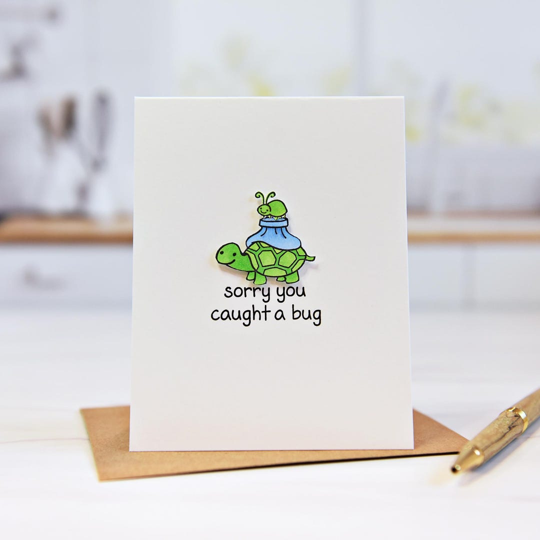 Funny Get Well Card | Turtle Get Well Card | Cute Sick Day Card ...