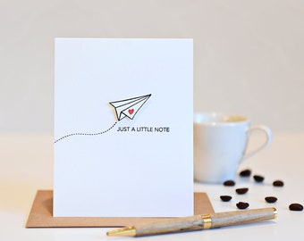 Just a Note Card | Cute Paper Airplane | Just a Note | Minimalist Card