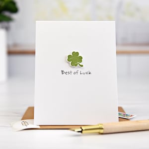 Best of Luck Clover Card | Four Leaf Clover | St. Patrick&#39;s Day | Good Luck