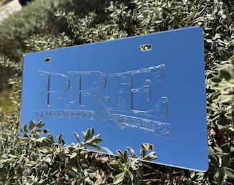 PRE verchroomd gegraveerd spiegelplaatje