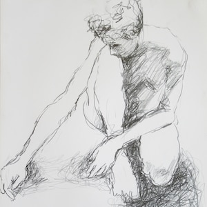 Portret van Yelena- een origineel potlood op document tekening