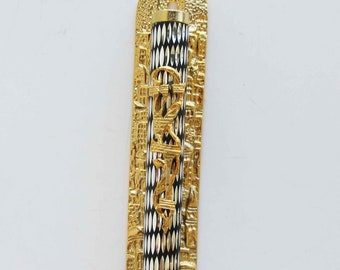 Ein sehr elegantes Vintage Mezuzah-Etui aus Metall, Made in Israel !! Gold beschichtet.