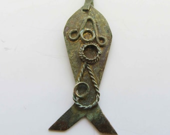 Judaica metal kabbala amulet pendant, good luck charm, talisman, mascot.