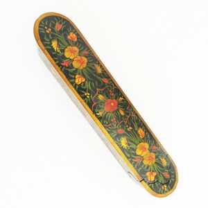 A LARGE Persian Qalamdan, Lacquered & Painted Paper Mache Pen Case / Holder. Shipping from Jerusalem.