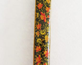 A Persian Qalamdan, Lacquered & Painted Paper Mache Pen Case / Holder. Shipping from Jerusalem.