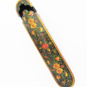 A LARGE Persian Qalamdan, Lacquered & Painted Paper Mache Pen Case / Holder. Shipping from Jerusalem.