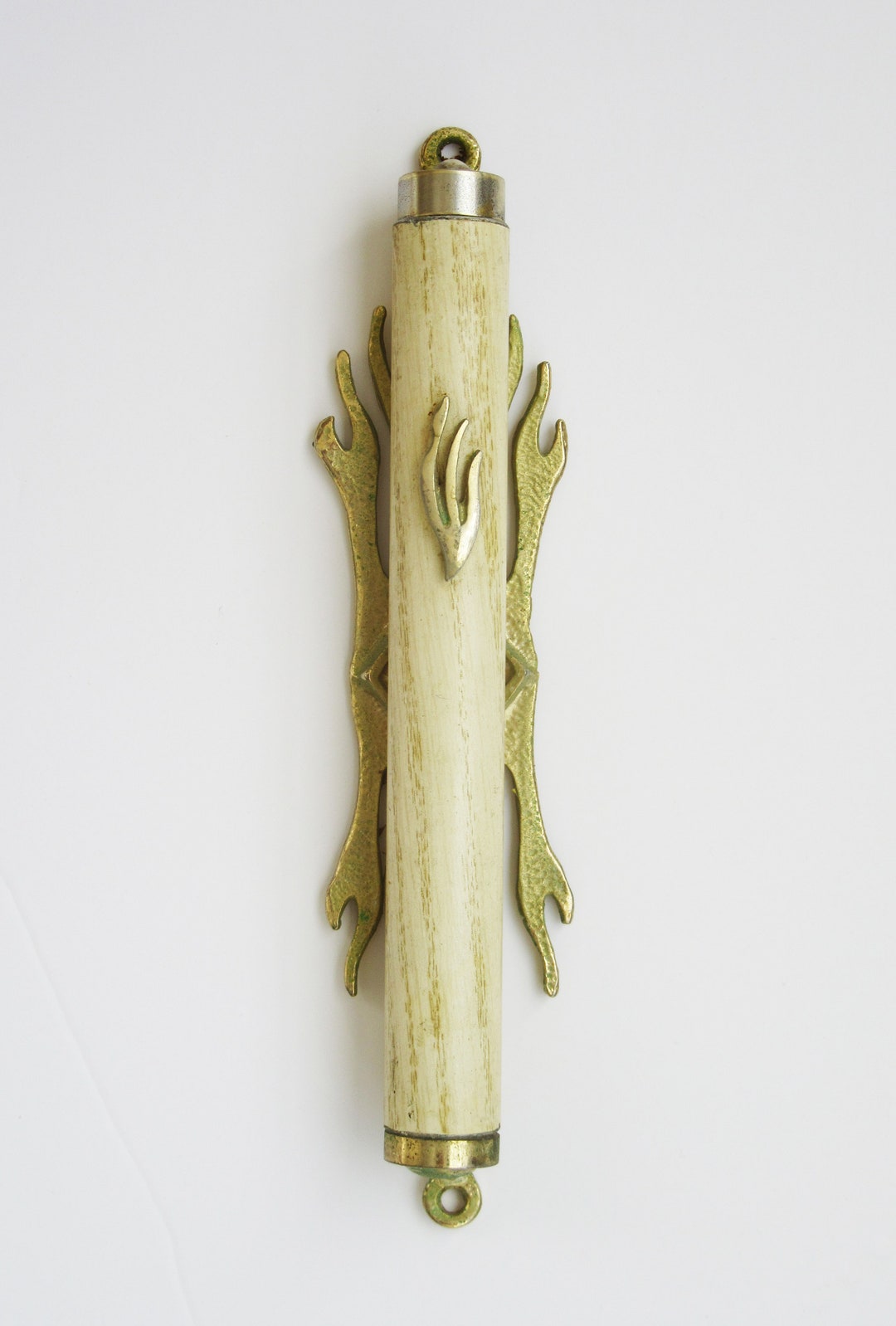 Vintage Solid Brass Mezuzah Made in Israel. Marble Imitation Etsy