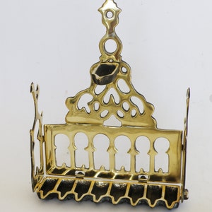 A vintage solid brass chanukah menorah by &quot;Bukler&quot; Israel