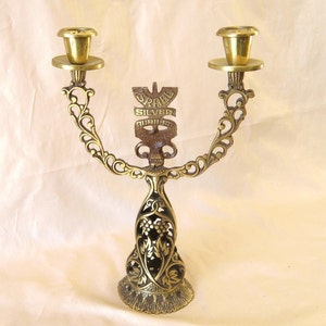 Solid brass  candle holders 1973  Israel judaica