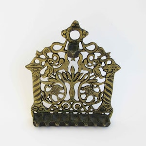 Una menorá de Hanukkah vintage de latón macizo para colgar, menorá de Hanuka, chanukia, menorá de Chanukah, judaica, ¡envío gratis!