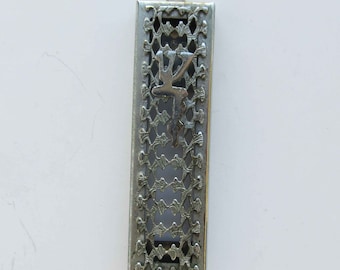 Ein kleiner Vintage-Metall-Mesusa-Koffer, Judaica, hergestellt in Israel !!