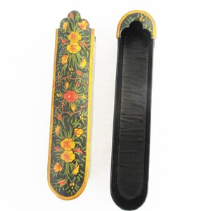 A LARGE Persian Qalamdan, Lacquered & Painted Paper Mache Pen Case / Holder. Shipping from Jerusalem.