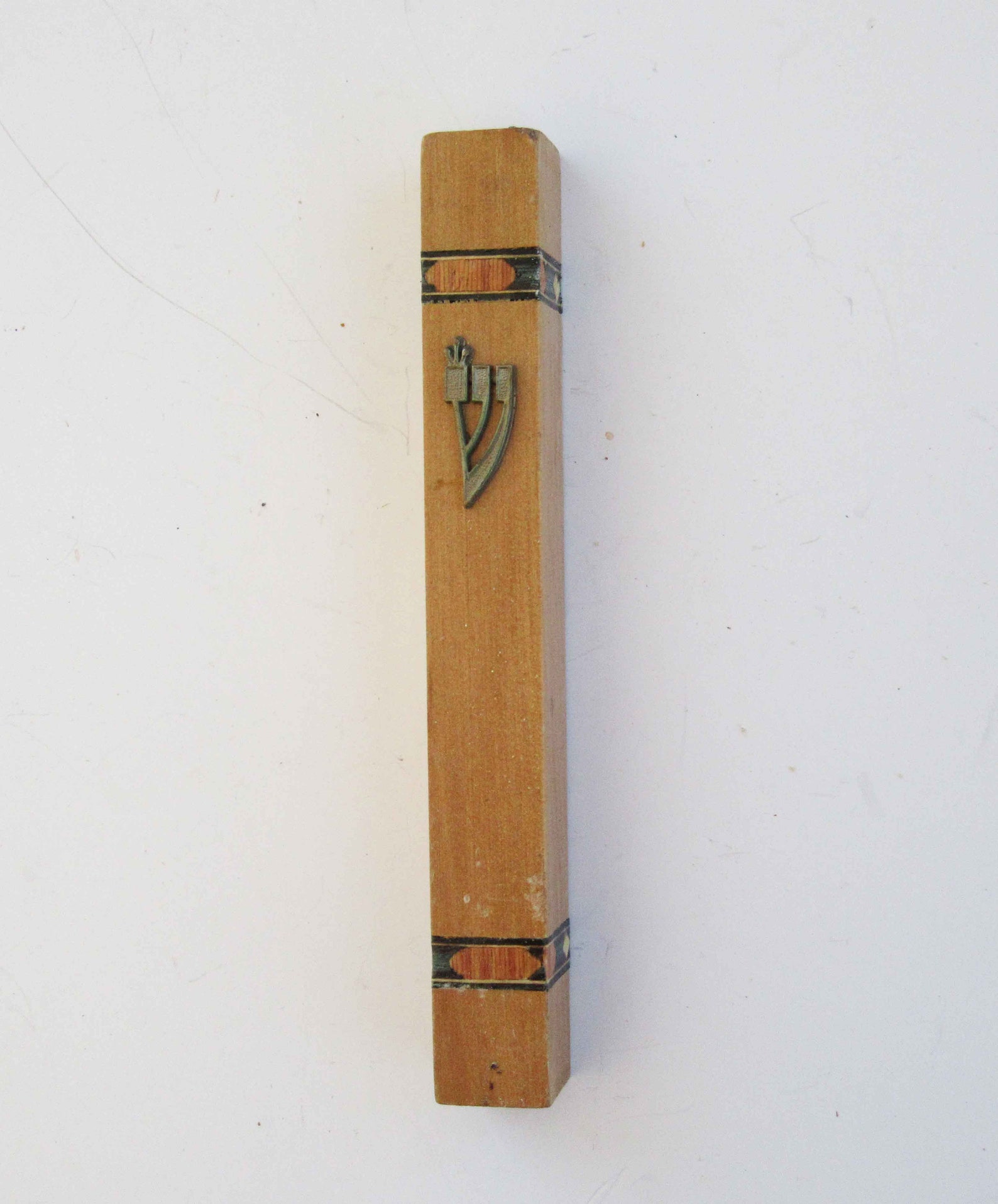 A vintage wooden mezuzah case made in Israel. free shipping Etsy