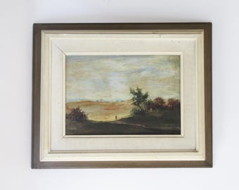 Original Eberle Landscape Oil Painting: Vintage Framed Signed Antique Art