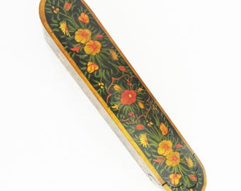A Persian Qalamdan, Lacquered & Painted Paper Mache Pen Case / Holder.