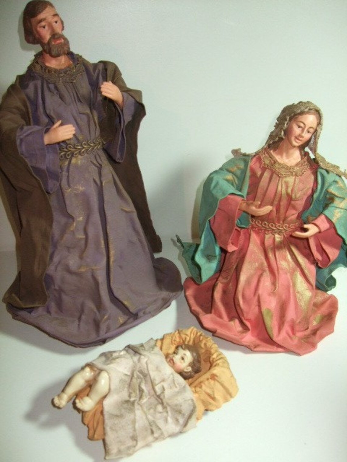 Vintage Christmas Papier Mache Nativity Set of Six Figurines Etsy