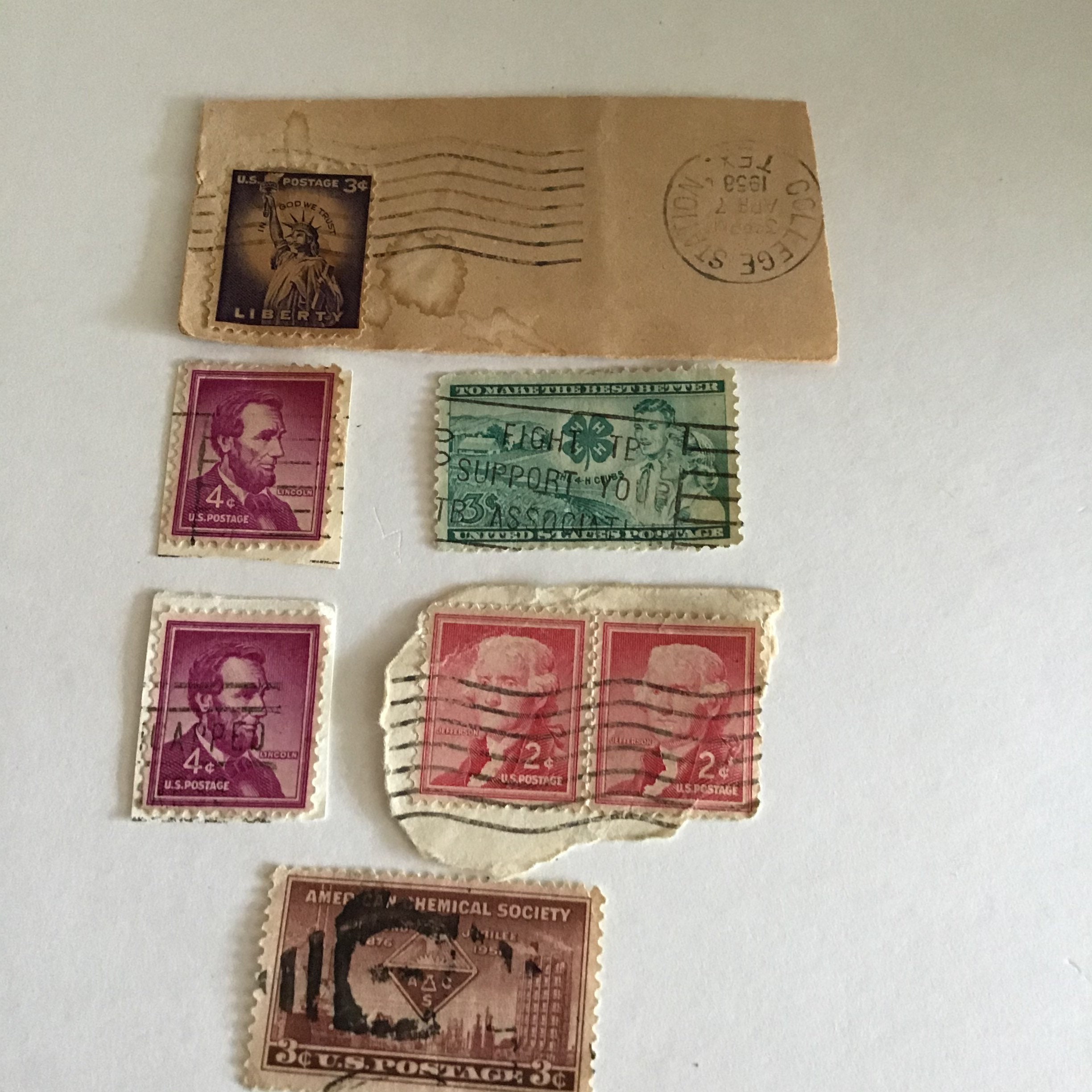 Vintage US Cancelled Postage Stamps 2 to13 cent Etsy