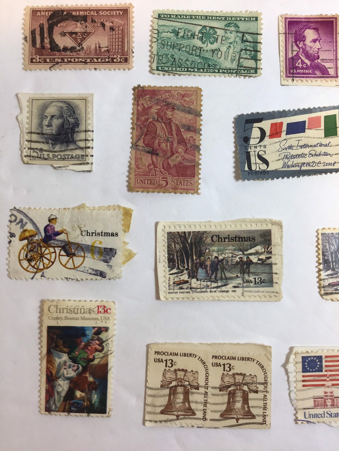 Vintage US Cancelled Postage Stamps 2 to13 cent Etsy