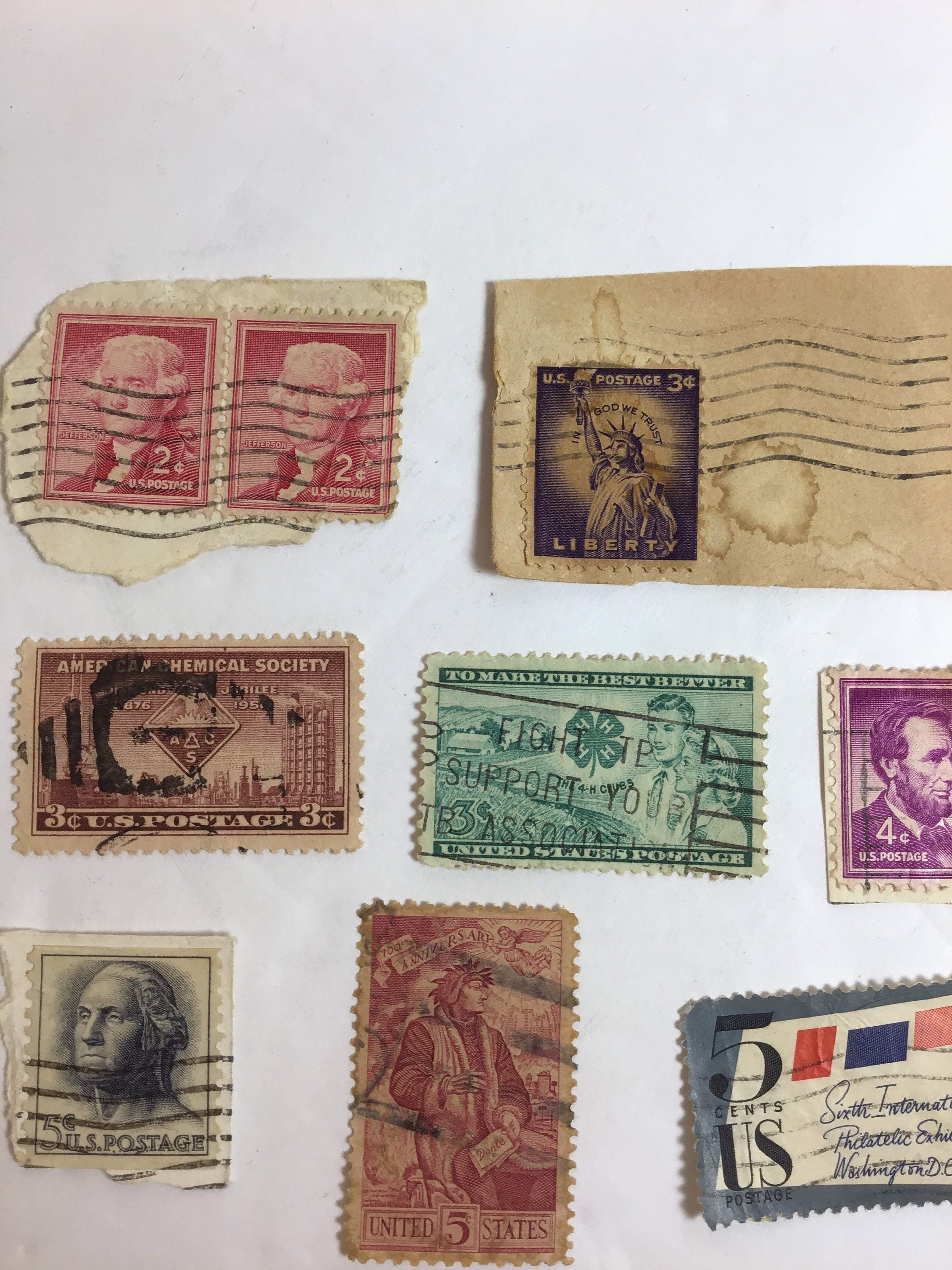 Vintage US Cancelled Postage Stamps 2 to13 cent Etsy