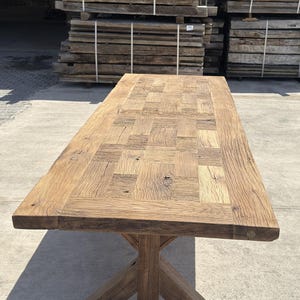 Reclaimed Wood Rustic Dining Table,Large Oak Kitchen Table ,Custom Table Legs ,Rustic Handmade Table, Dining Table Room Natural Old Wood