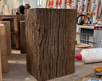Reclaimed Oak Wood Wall Sconce, Rustic Patina, Artisan Lighting