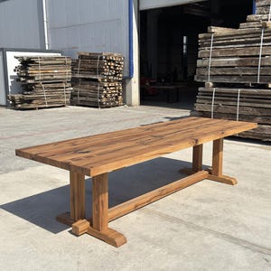 Rustic Reclaimed Oak Dining Table, Handmade Wood Table, Farmhouse Style Table, Custom Legs, Large Natural Oak Kitchen Table
