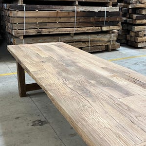 Reclaimed Oak Dining Table: Handmade Rustic Farmhouse Table